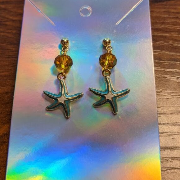 Turquoise Starfish Earrings - Picture 4 of 10